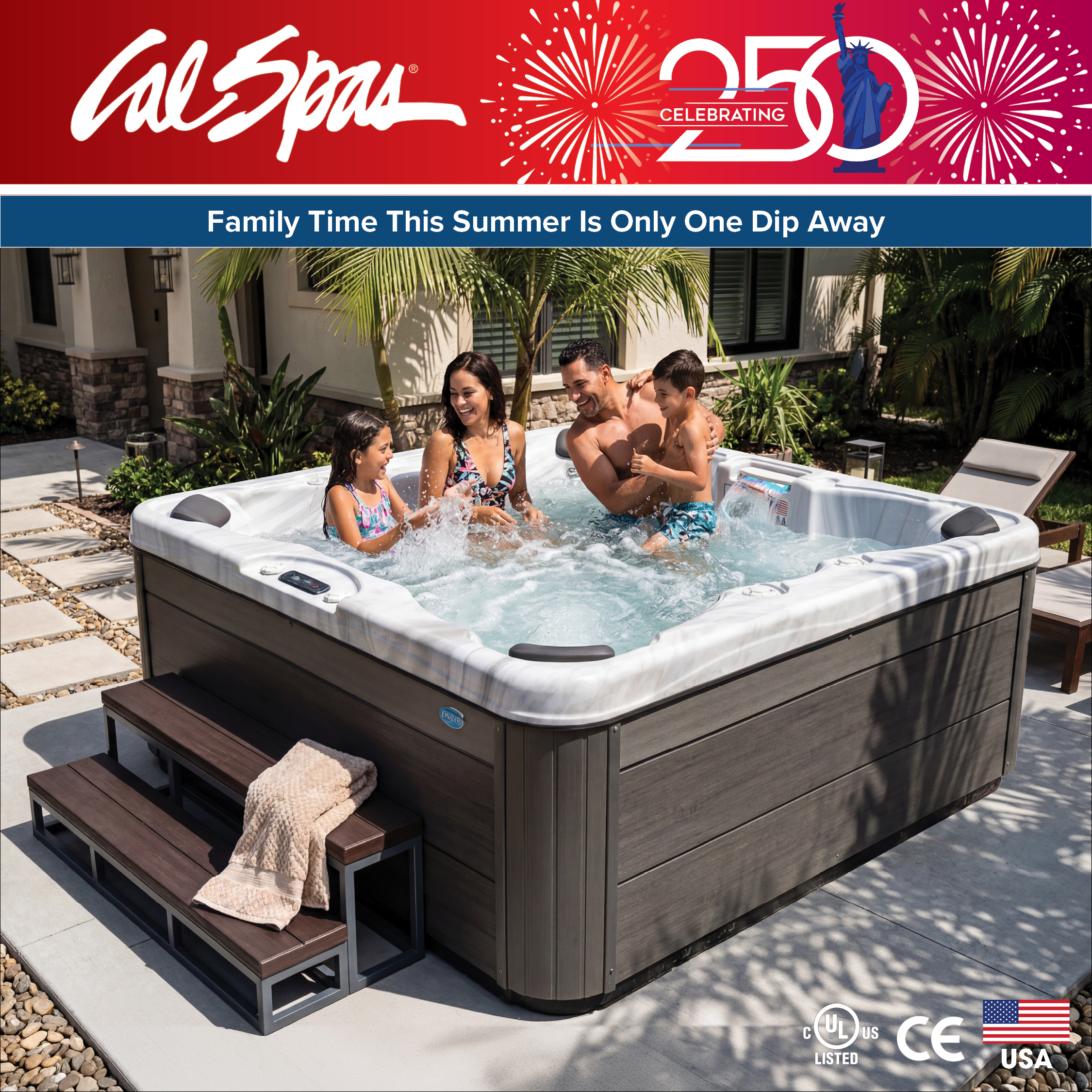 Calspas hot tub being used in a family setting - Novosibirsk